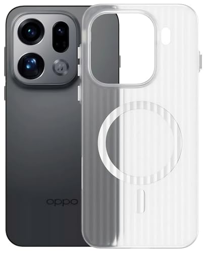 Image of Kapa Wave Magnetic Frosted Grip Back Cover for Oppo Find X9 Pro | [MagSafe Compatible] Wireless Charging, Slim, Metal Buttons Matte Finish Back Case (White)