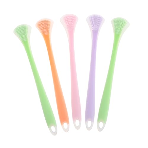 PartyKindom 5Pcs Dual Headed Silicone Brush Portable Oral Care Tool for Fresh Breath Lightweight Reusable for Travel Safe Material for Daily Use