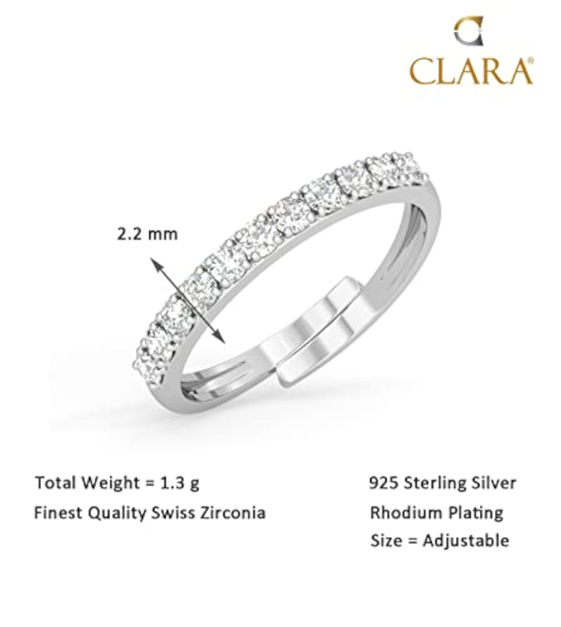 Women's Pure 925 Silver Minimal Adjustable Finger Ring