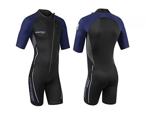 HOMELECT Neoprenanzug Shorty für Herren, Premium 3 mm Neopren Surfing Schnorcheln Tauchen Tauchanzug Neoprenanzüge, UV-Schutz Sonnencreme, dick warm halten Badeanzug,Blue,6XL