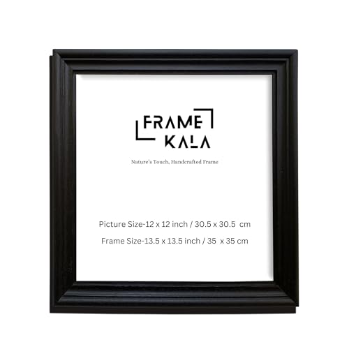 Image of Handmade Wooden Rectangular Photo Frame, 12 x 12 inch Display for Artworks, Pictures and Photos of Your Loved Ones, Best for Home, Office, Wall Decor, Living Room, Bedroom, Black