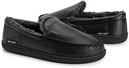 MUK LUKS mens Men's Moccasin-black Slip On Loafer, Black, 10.5 US | Image 3