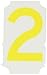Brady 5060-2, Quik-Align Labels, 2" Height, Yellow, Legend "2" (10 per Package)