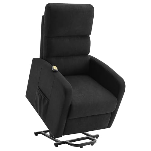 Sillón reclinable negro con almacenamiento lateral miniatura 5