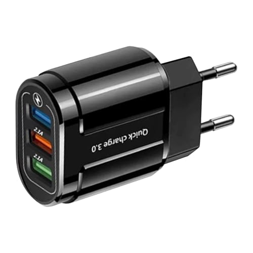 Bloque de Carga Rápida - Enchufe de Pared Cúbico USB 3 Puertos Carga Rápida,Cargador Portátil para Accesorios de Dispositivos Móviles en Viajes Hogar Residencia Negocio y Vacaciones
