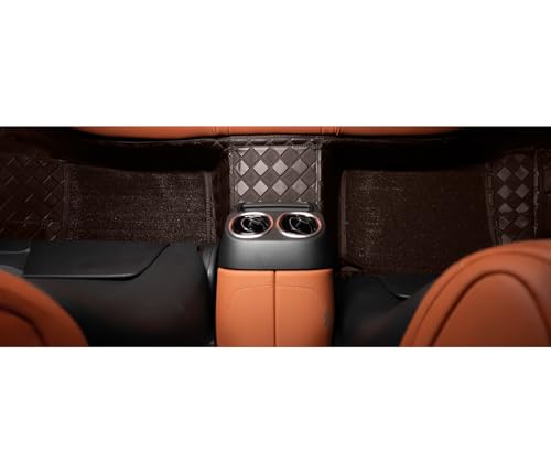 Image of Autofurnish Luxury 9D Car Mat Full Set for Maruti Suzuki Wagon R 2019 || Luxury Leather Dual-Stitch Full Set 9D Car Floor Mat || 100% Waterproof || Color : Coffee Coffee