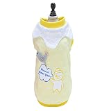 Yirtree Chat Pet Lettre Dessin Animé Gilet Imprimé Tissu Chien Polaire Patché Jaune S