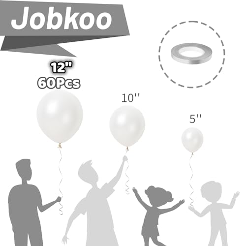 Image of Pearl White Balloons 12 Inch, 60 PCS Clear Latex for Arch, Helium Balloons for Women Birthday Wedding Baby Shower Anniversary Party Decorations