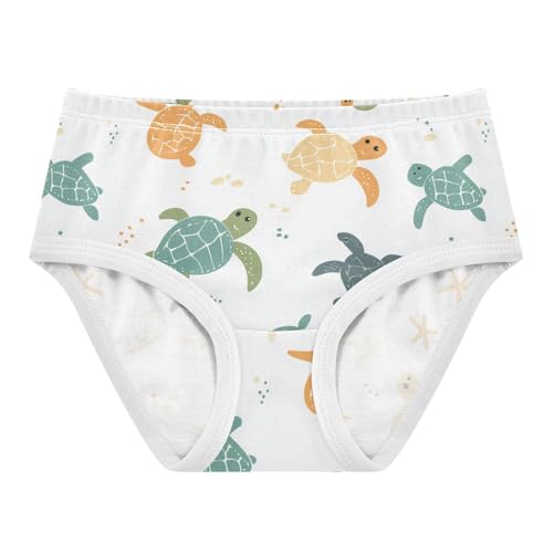 Wusikd Cute Turtles Girls' Underwear Cotton Star Girls Briefs Soft Toddler Underwear 2T