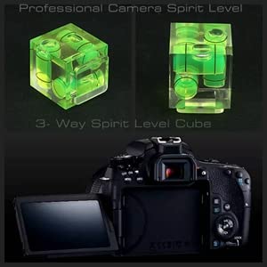 Akozon Camera Air Leve l Cold Shoe tridimensional quadrado 3 eixos bolha nível de ar para câmera dig