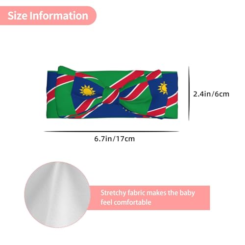 Flag of Namibia Picture Baby Bow Headband - Super Stretchy Soft Bows Hair Accessories for Newborn Infant Toddlers Kids Girls - Elastic and Skin-Friendly3
