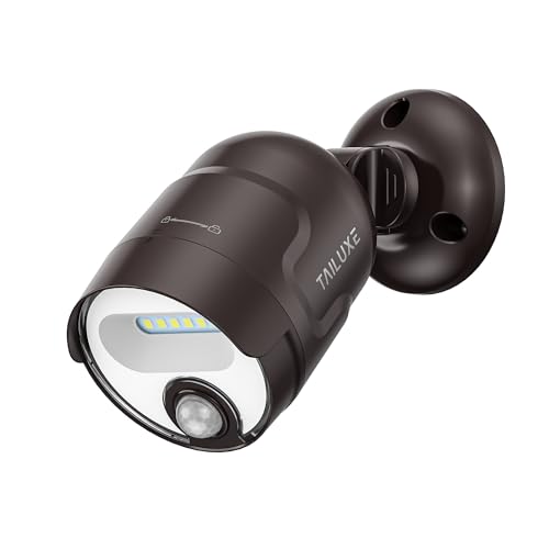 Tailuxe Wireless LED Spotlight, Battery Operated Motion Sensor Outdoor Light - 4000mAh Rechargeable 2-Mode IPX5 Waterproof 600LM Light for Porch, Garage, Hallway, Wardrobe (Brown)