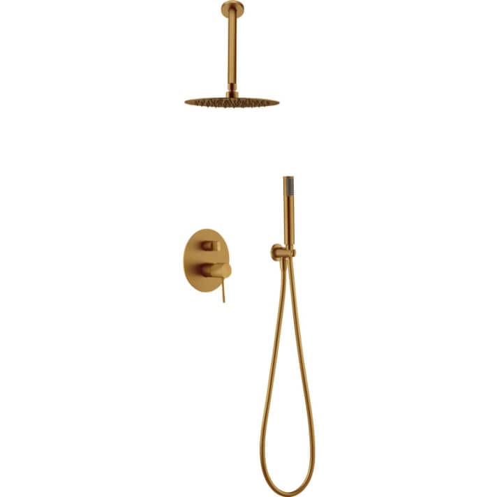 IMEX LINE TOP Duschset Mattschwarz – 2-Wege-Einhebelmischer Mit Brause & Halterung