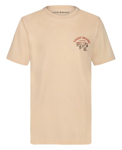 Lucky Brand Boys' Short Sleeve Graphic Crew Neck T-Shirt, Soft, Comfortable, Relaxed Fit
