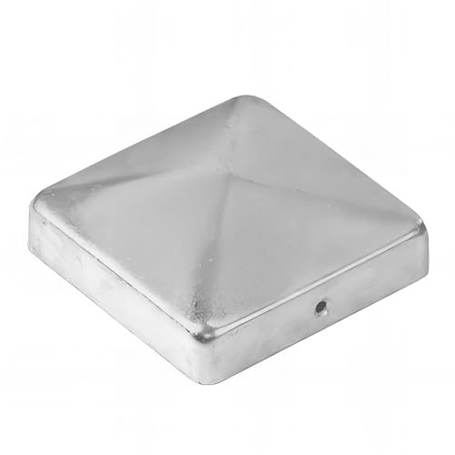 Chapeau de poteau pyramidal zingué à visser - 90 x 90 mm