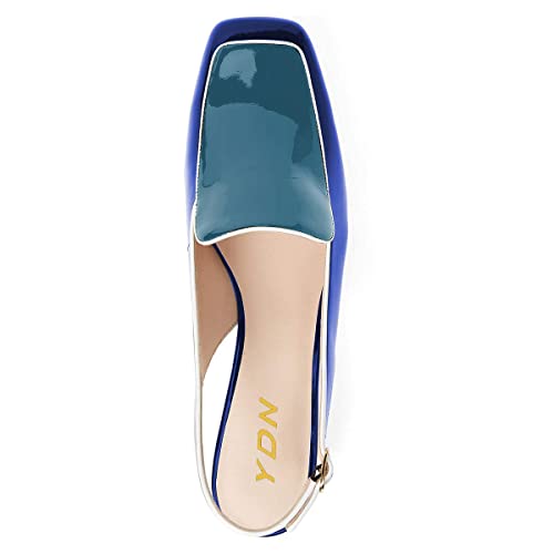 Image of YDN Women Closed Square Toe Block Low Heels Slingback Formal Loafer Dressy Shoes Office Lady Pump Size 4-15 US