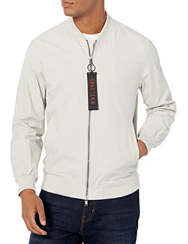 Guess Men's Knit Flight Jacket, Grey Boundary, S #TOP6