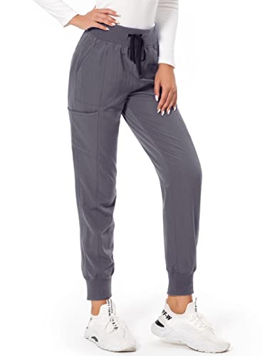 Aifhaan Joggers For Women With Pockets Elastic Waist Workout Sport Gym Pants Yoga Running Pants (As1, Alpha, S, Regular, Regular, Grey) #TOP1