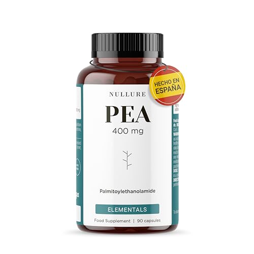 Nullure PEA Palmitoiletanolamida | 400 mg por cápsula | Certificado por terceros en Alemania | Vegano y sin aditivos | Antiinflamatorio · Control del dolor | 90 cápsulas | Fabricado en España