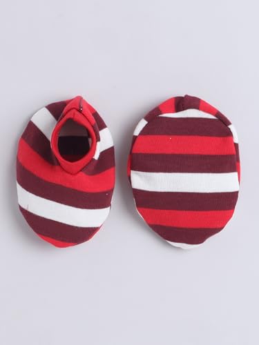 Image of EIO Newborn Baby Cotton Romper Set - Onesie Bodysuit, Cap, Pants & Booties with Mittens | Unisex Baby Clothing Combo for Boys & Girls