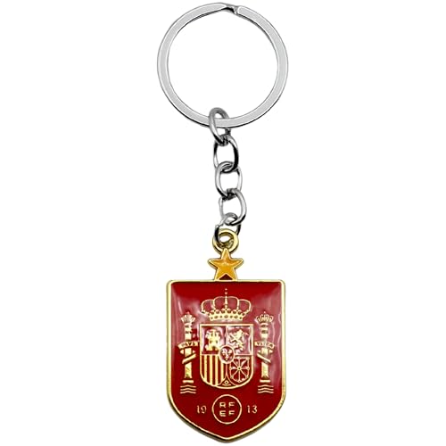 Llavero metálico Selección Española Futbol, edición de aficionado de España, Multicolor con emblema de la Roja, metal España, Metálico, Multicolor