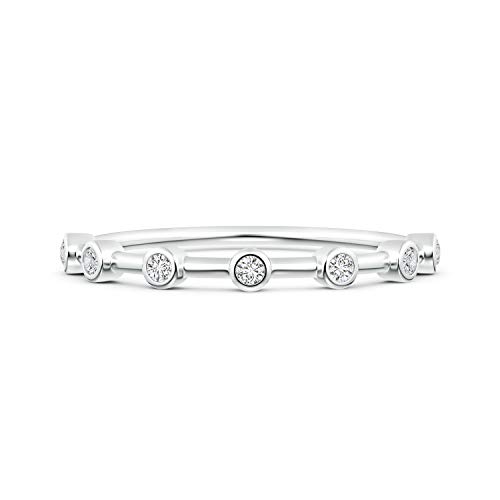 Lab Grown Diamond Bezel Set Half Eternity Womens Band in 14k Solid Gold/Sterling Silver | April Birthstone Jewelry, Wedding, Valentine, Birthday, Anniversary, Christmas Gift For Women