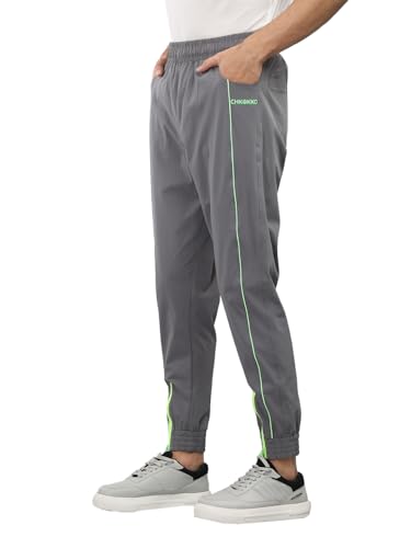 Image of CHKOKKO Men's Regular Fit Mid Rise Solid Sports Running Gym Track Pant Lower With Pocket