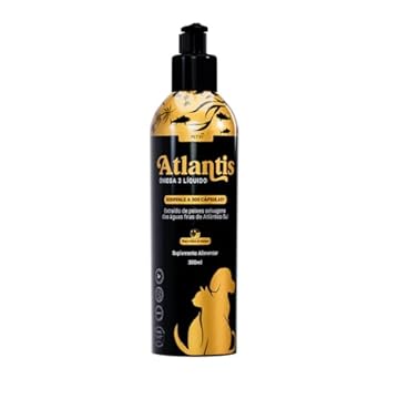 Atlantis | Ômega 3 Líquido para Cães e Gatos | Pele, Pelos e Saúde do Coração | 300ml | Mix de Peixes Selvagens | 100% Natural e Formulado por Veterinários – PETVI