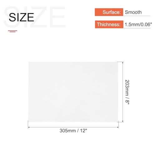 Image of MECCANIXITY ABS Plastic Sheet 12 Inch x 8 Inch x 0.06 Inch ABS Styrene Sheets for Building Model DIY Crafts Panel White 6 Pcs