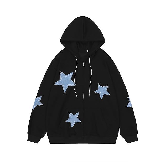 Amazon.com: POOPMOOM Y2k Hoodie Men Zip Hoodie Y2k Jacket Star