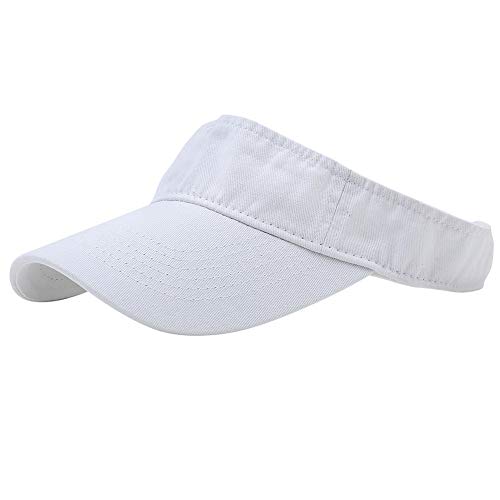 Sport Sun Visor Hats Cotton Ball Caps Empty Top Baseball Sun Cap for Men Women White