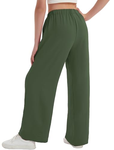 Image of EXARUS 3 Pack Girls Wide Leg Pants Flowy Linen Teen Casual Loose Baggy