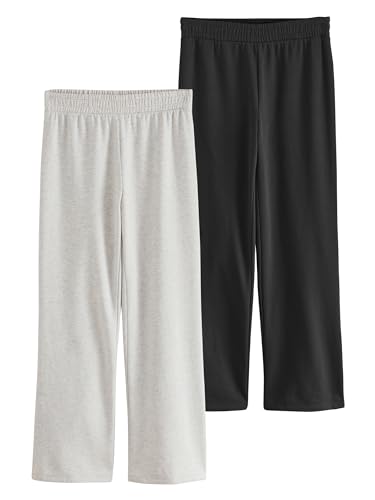 THE SET Pack de 2 Pantalones de chándal con Pernera Ancha Negro/Gris XL