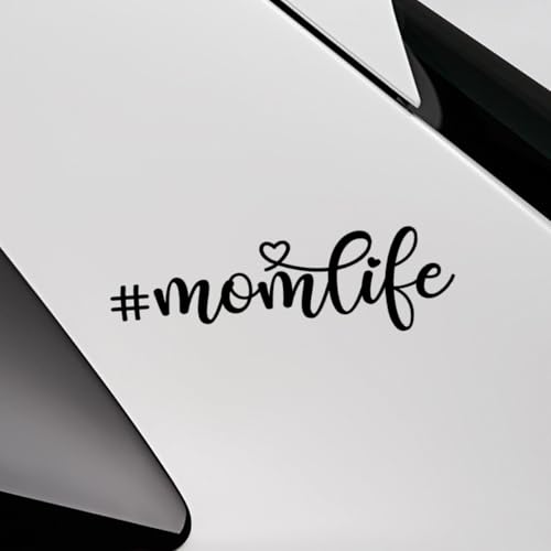 Image of Smilfuy 7 inch x 2 inch Mom Life Car Vinyl Decal Sticker, Waterproof Bumper Sticker for Women, New Moms, Cute Decorative Mom Life Sticker for Cars, Trucks, SUVs, Windows, Laptops, Walls (Black)