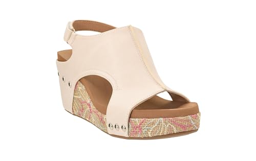 Image of Corkys Footwear Womens Carley Wedges, Featuring Corkys EVA Foam Cushioned Insoles, A 2.5 Inch Heel, Lightweight For All Day Wear, And Hook And Loop Closure