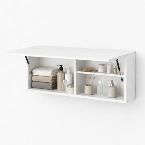 PURELLEL Hängeschrank Badezimmer 100x40x25 cm Weiß