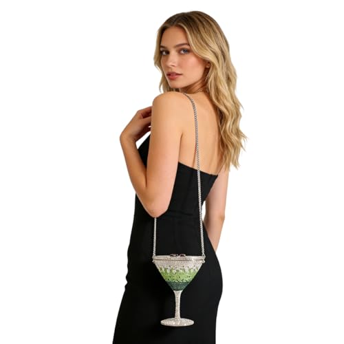 Image of Women Goblet Rhinestone Evening Bag Cocktail Cup Diamond Clutch Funny Crystal Prom Handbag Wedding Purse for Party