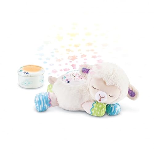 VTech - Manon, Lumi Mouton Nuit Étoilée 3 en 1, Peluche Apaisante, Veilleuse Bébé Musicale, Projection Lumineuse au Plafond, Musique Douce, Bruits Blancs,...