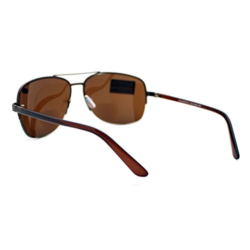 Bifocal Magnification Lens Sunglasses Mens Half Rim Aviator Tinted Reader3