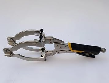 Locking C-Clamp Pipe and Tube Clamp with 4 Pads Vise Grip for Welding Woodworking 14" Pipe Alignment Tools 3.5" to 5" Range Pipe Tube Welding Capacity