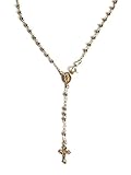 LUXURYGOLD 18k Gold Over Solid 925 Sterling Silver Italian Rosary 18” Long 3mm-Beads/Rosario de Plata Con 18k Bano de Oro 18' Largo
