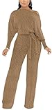 ZonJie Gold Sexy Sparkly Sequin Jumpsuits for Women Elegant One Piece Clubwear Off Shoulder Long Sleeves Wide Leg Pants Rompers