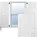 Ekena Millwork RW101FP15X61WHH Two Equal Flat Panel Exterior Wood Shutters, 15"W x 61"H, White