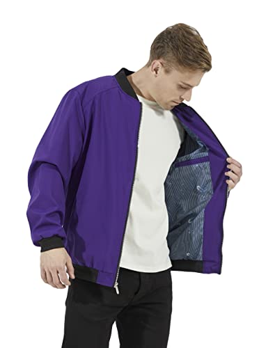 Wulful Mens Casual Lightweight Jacket Softshell Flight Bomber Jacket Varsity Windbreaker #TOP2