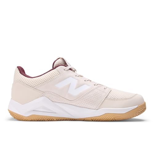 New Balance Men's Coco Delray V2 Hard Court Tennis Shoe, Bisque/Monarch Burgundy/Gum, 11 M