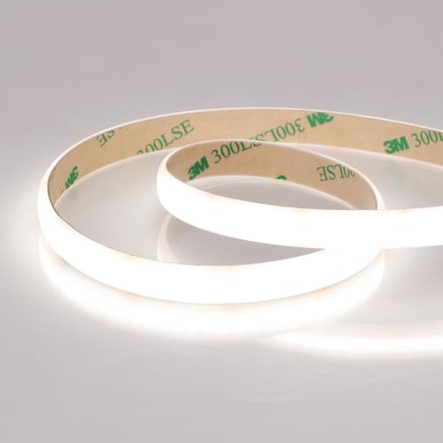 JOYLIT PRO COB Striscia LED Diffusa 24V 5M 4000K Bianca Naturale 280LEDs/M IP65 Impermeabile, 8750LM Alta Luminosita Gel Bianco Latte Rivestito Strip LED CRI 92 100W Dimmerabile Nastri Luci