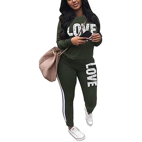 THLAI Women's Letter Print Stripe Tracksuit Cover