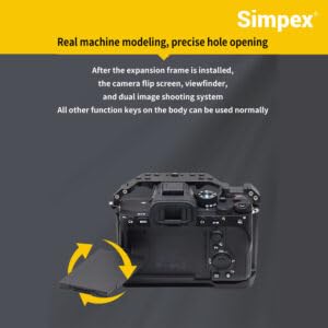 Image of Simpex A7R5 Metal cage Built-in Quick Release Plate for arca-Type, Filmmaking Video cage with Shoe Mount, 1 /4 inch & 3 /8 inch Threaded Holes