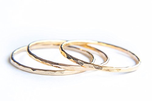 Hammered Gold Ring, Gold Stacking Rings, Minimalist Rings, Skinny Rings For Women (6, Gold Fill) #TOP7