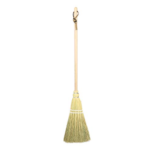 Camden Rose Childs Broom, Natural Broomcorn, 36", Maple Handle
